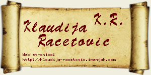 Klaudija Račetović vizit kartica